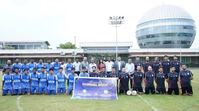  AIUB hosts friendly football match with Palestinian Students' Union in Bangladesh