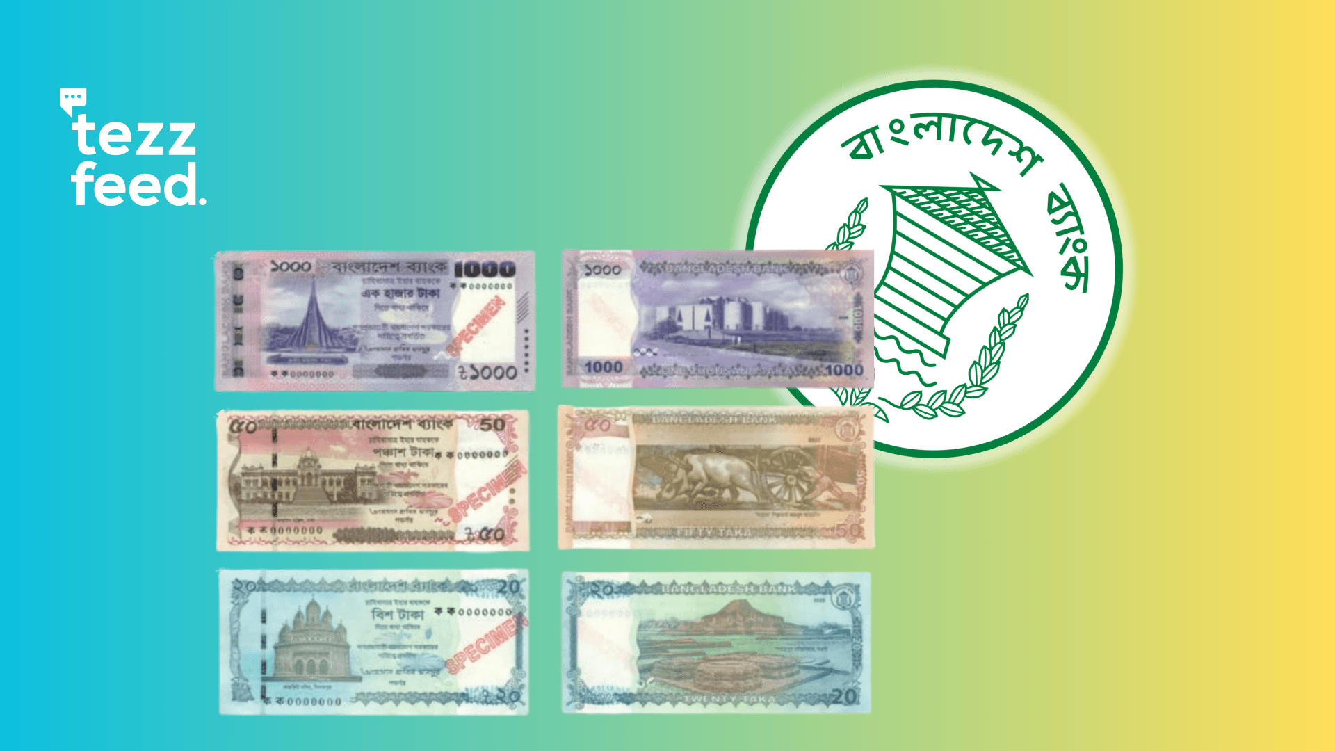 BB reveals new 1000, 50, and 20 taka notes with historic and archaeological sites