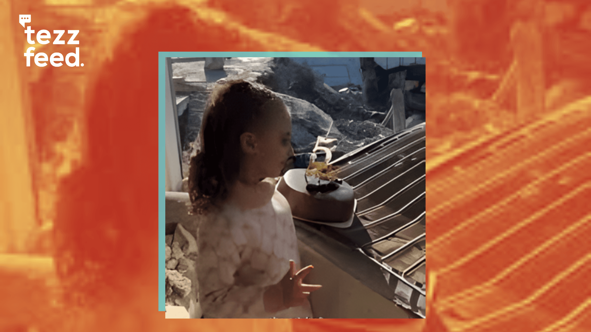 Gaza girl celebrates her fifth birthday amid rubble instead of toys