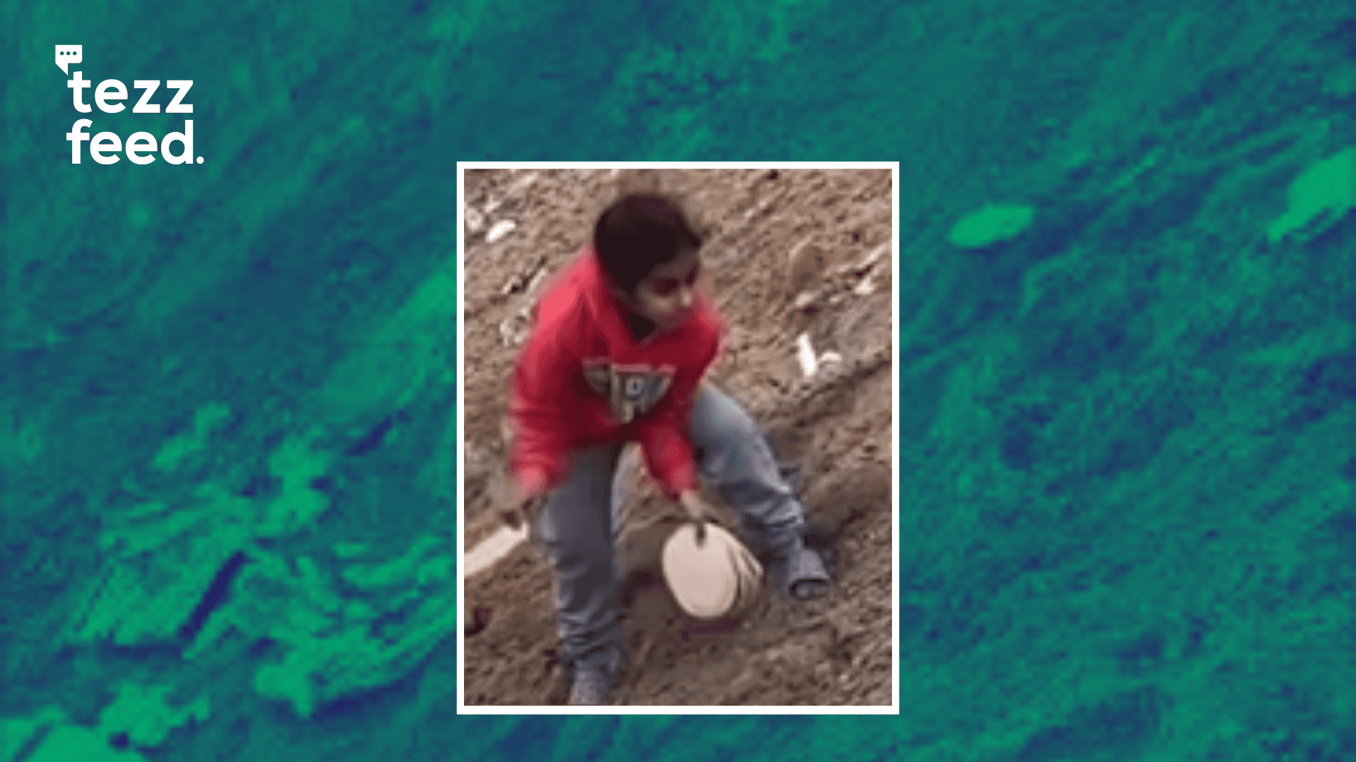 Gazan Child Collects Bread After Israeli Airstrike Destroys Tent