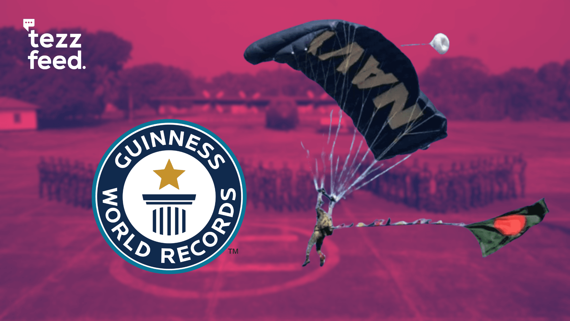 Bangladesh Breaks Guinness World Record with 54 Flags in One Parachute Jump