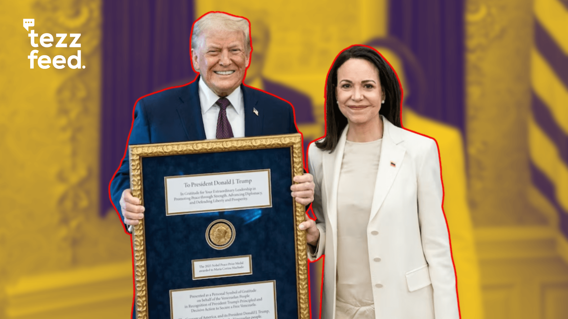 Trump Receives Nobel Medal from Venezuelan Opposition Leader Machado