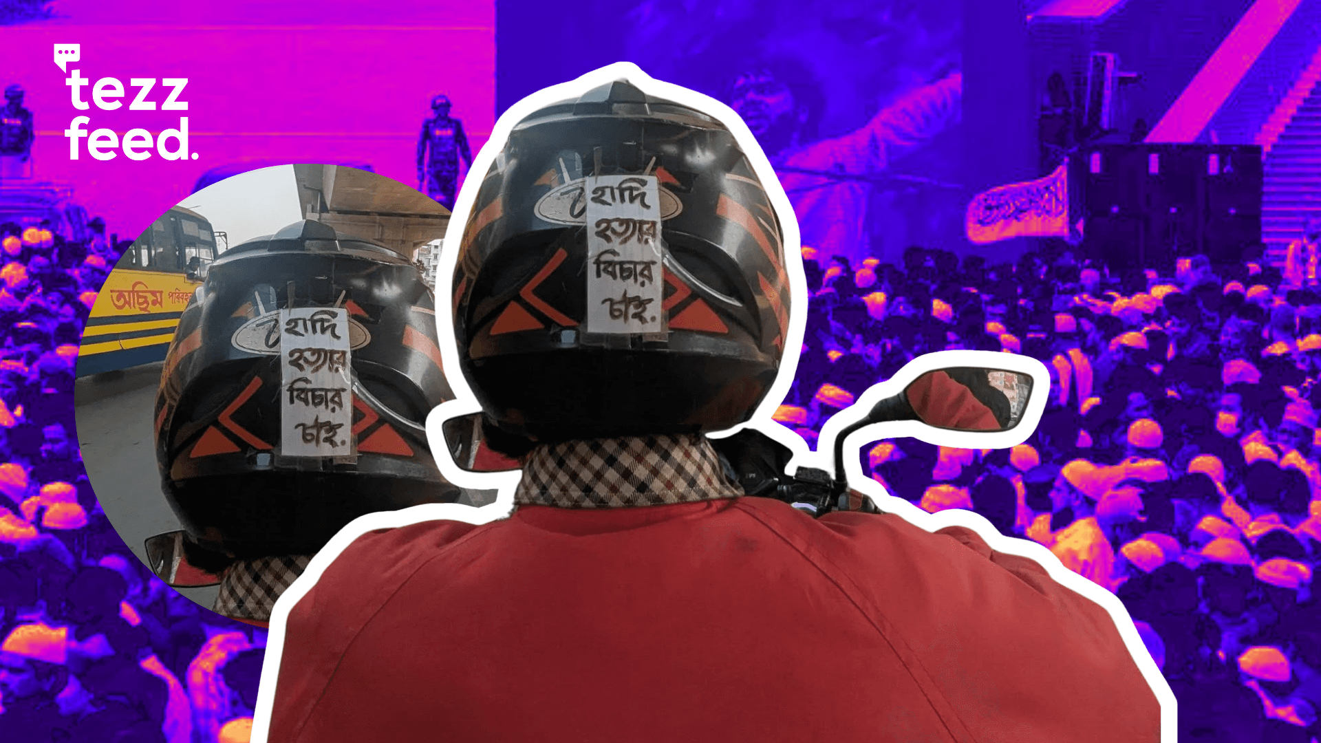 Ride-Share Rider Puts Hadi’s Photo on Helmet, Demanding Justice for Hadi
