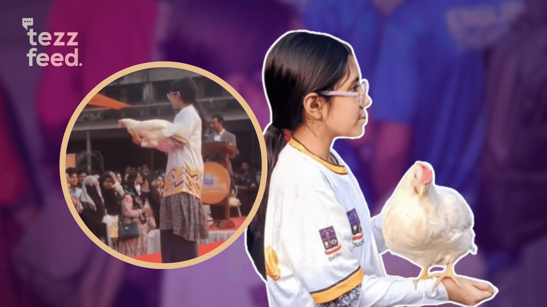 Teen Girl Wins Hearts at DUCSU Pet Carnival 2026 Walking the Ramp with Her Pet Chicken