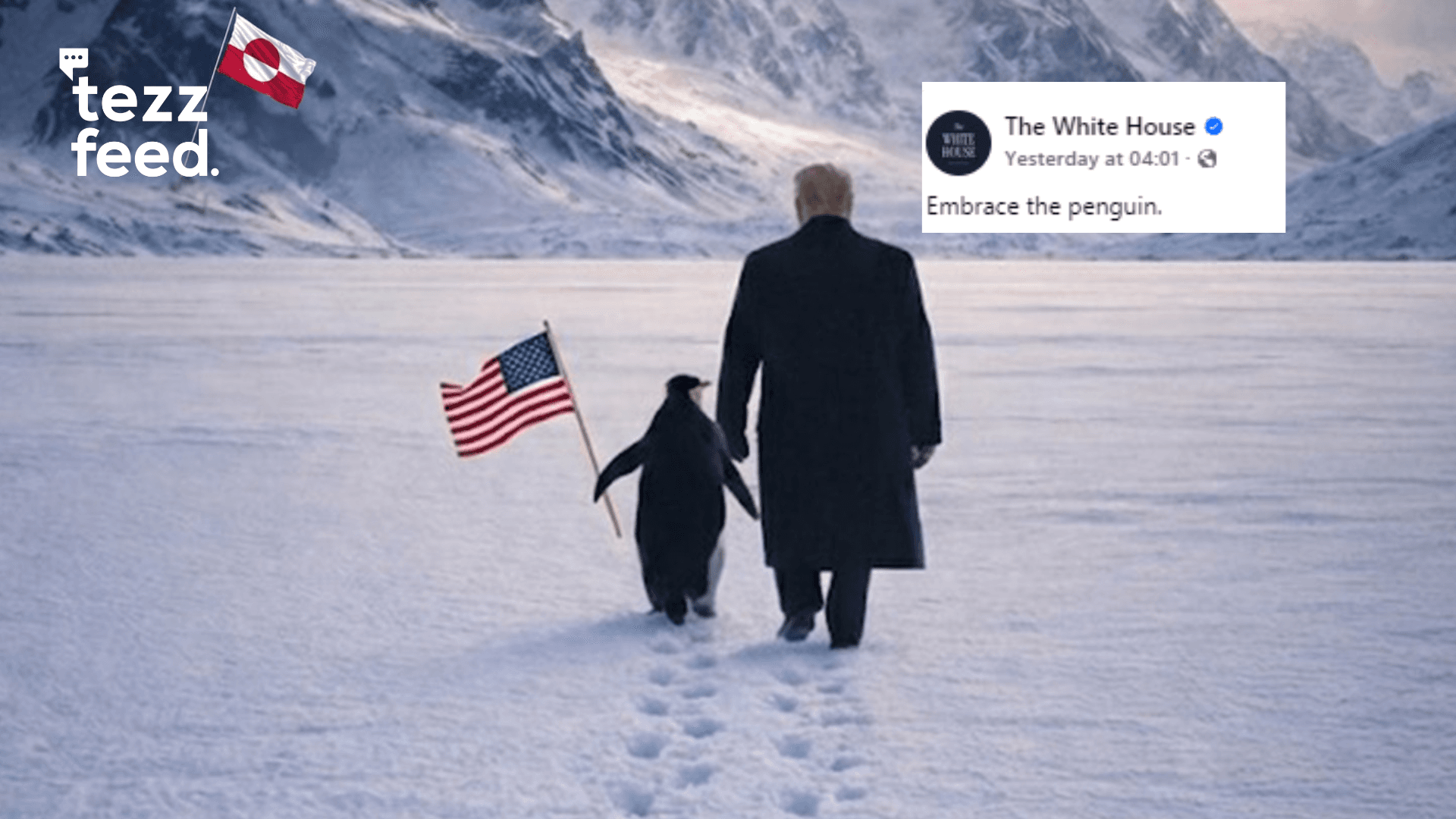 AI-Generated White House Post Shows Trump With Viral ‘Nihilist Penguin’ on Way to Greenland
