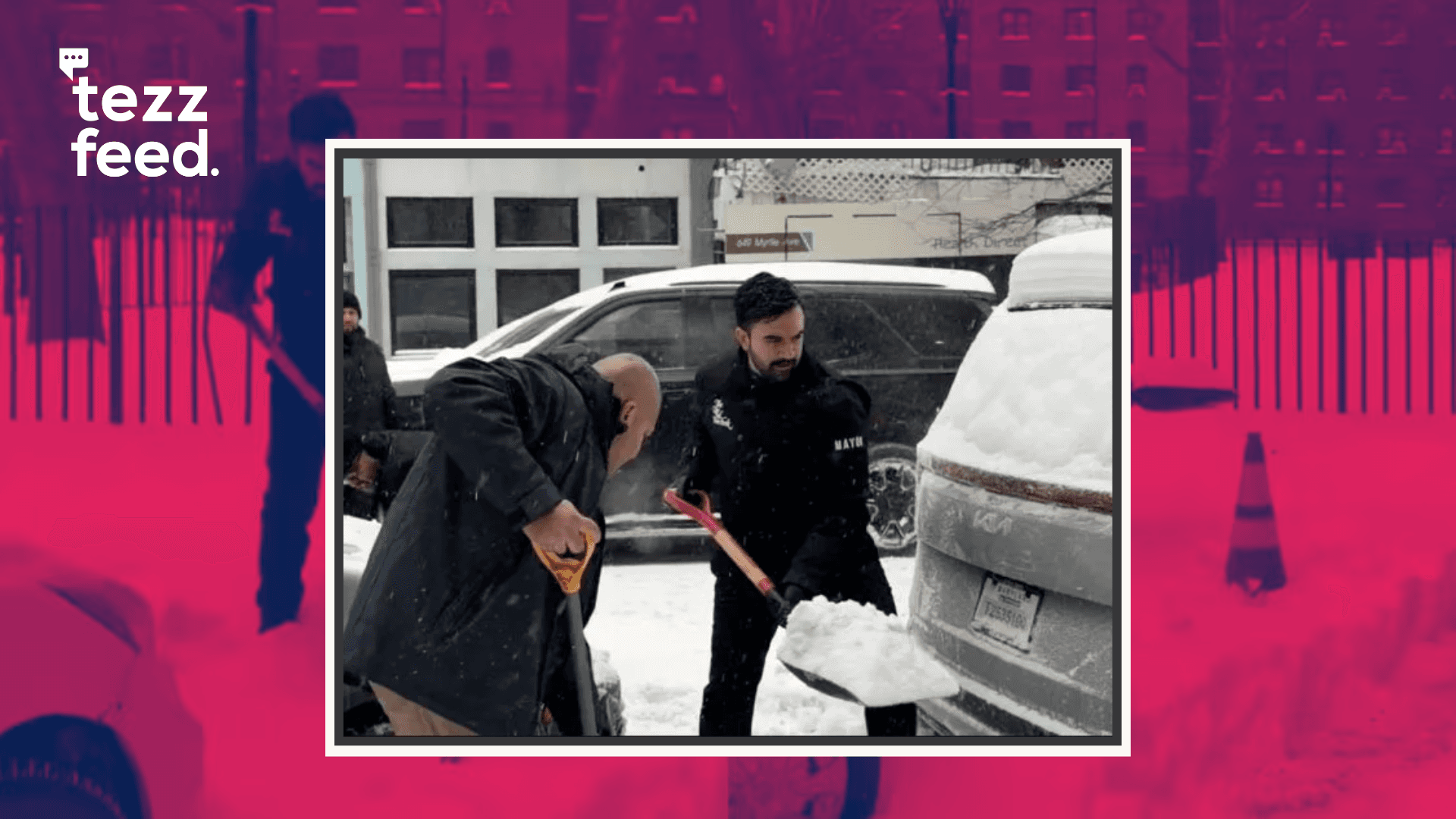 Zohran Mamdani Seen Clearing Snow to Help Stranded Motorist
