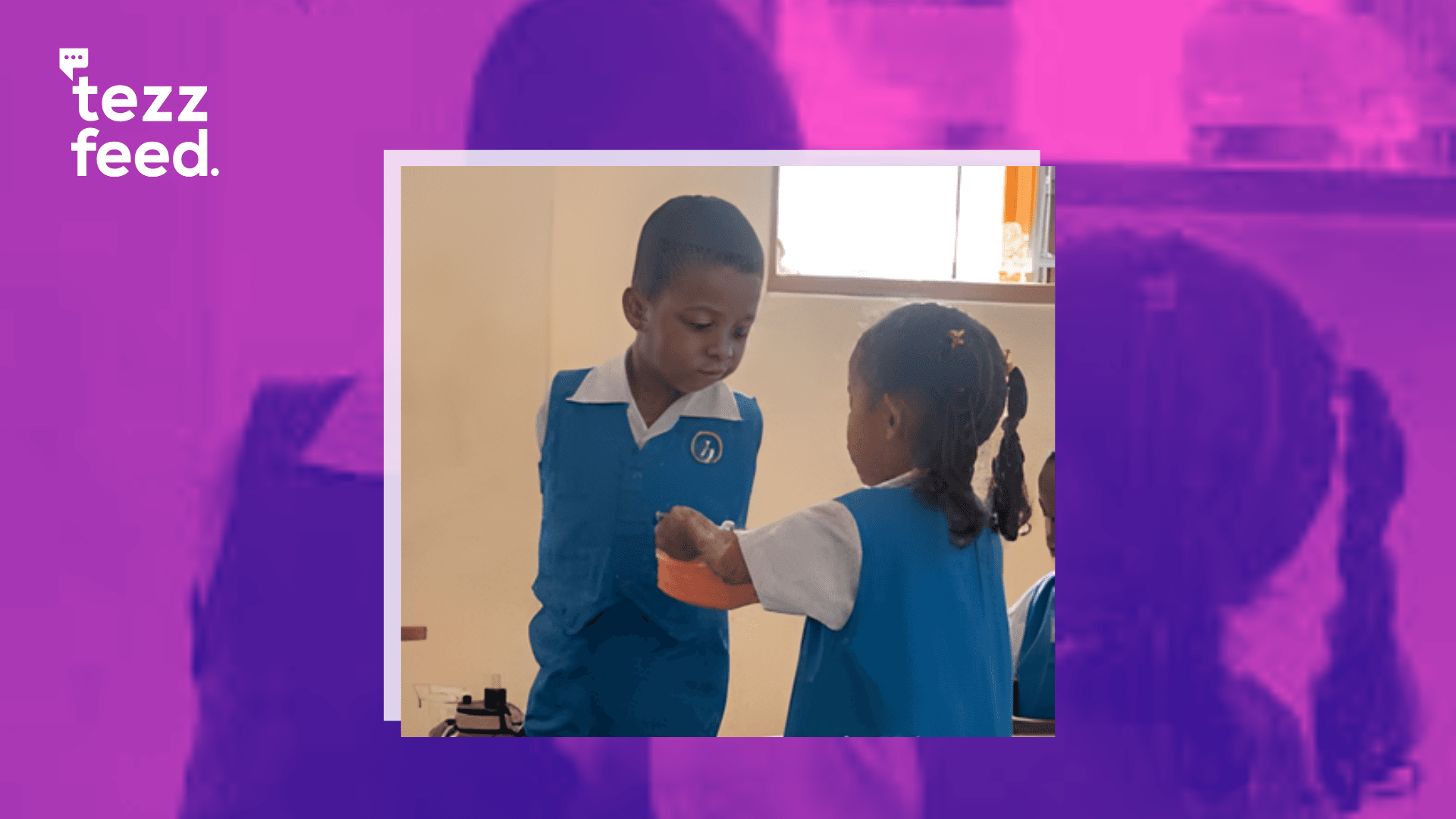 Video shows a heartwarming moment of a 5-year-old girl feeding her classmate with a disability
