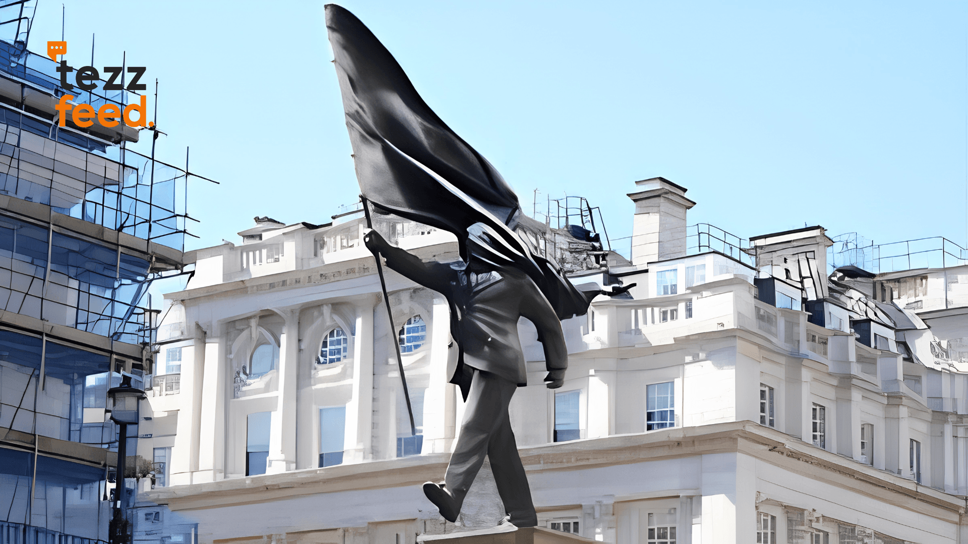 Political Activist Banky’s Sculpture Portrays Politician Blinded by Own Flag