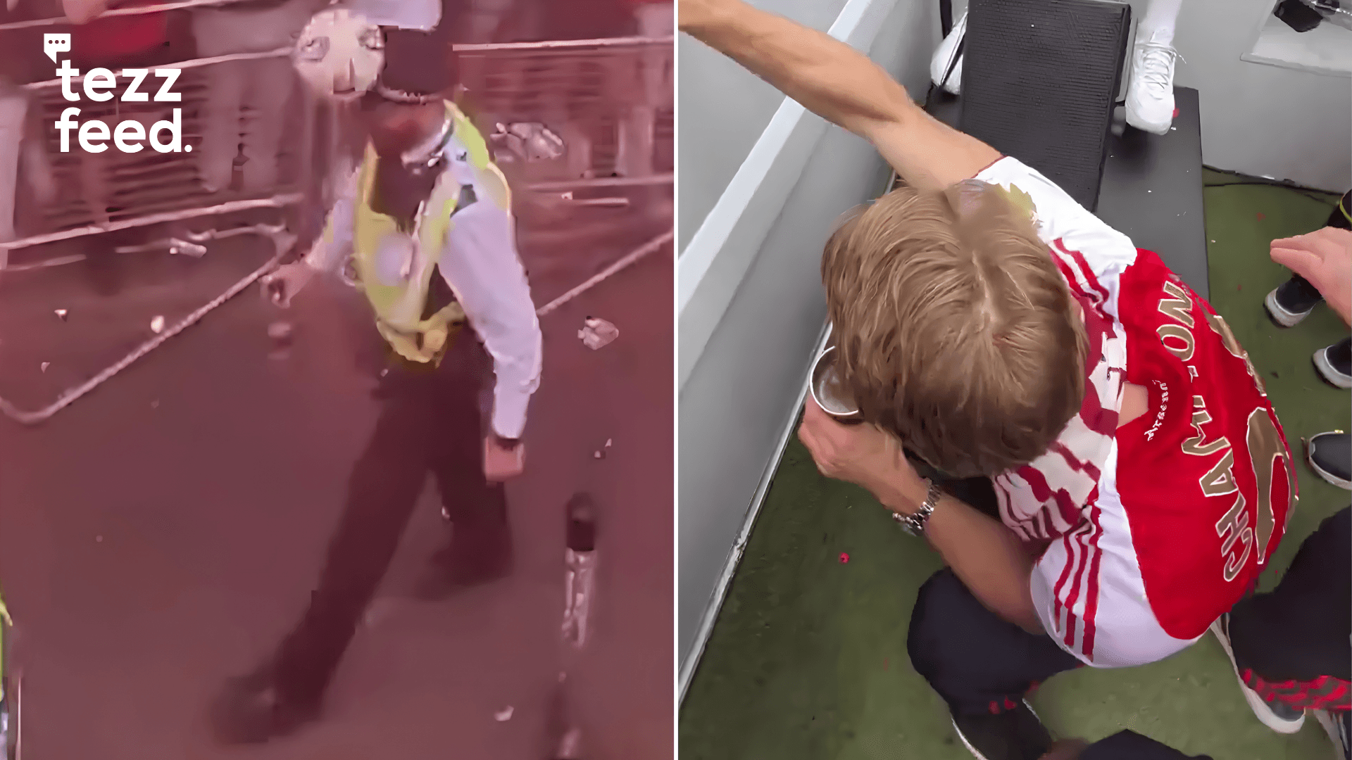 Arsenal Captain odegaard Embarrassed After Accidentally Hitting Police Officer with Football