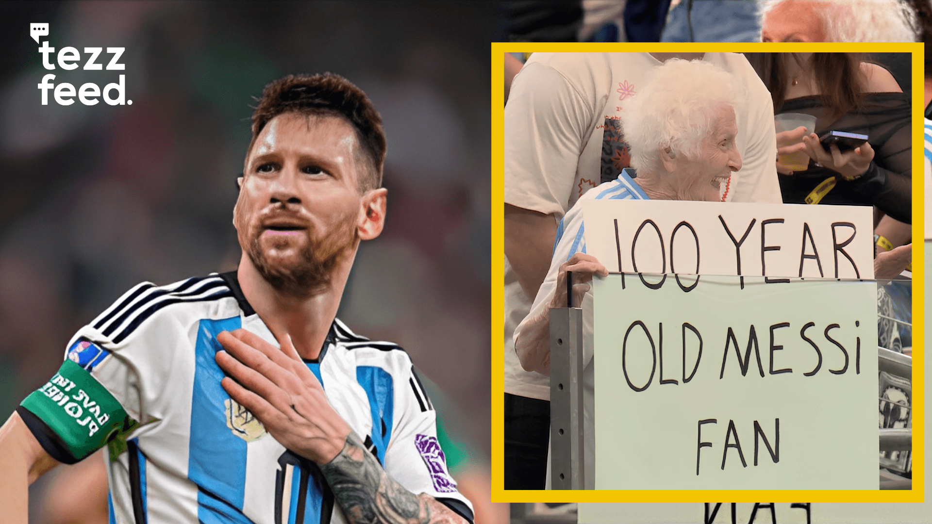 100-Year-Old Messi Fan Spotted in the Stands at Argentina vs Austria Match