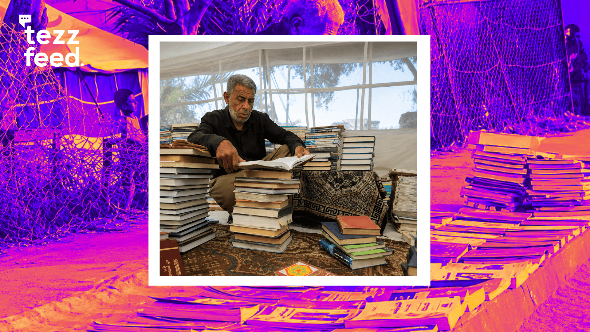 Mohamed Saad Rebuilds His Bookstore with Books Rescued from Gaza's Rubble
