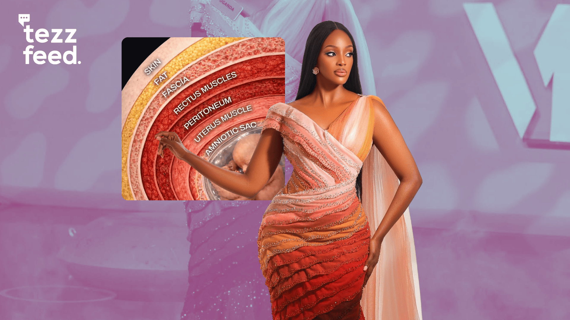 Miss World Uganda Wears Gown Inspired by Seven Layers of a C-Section, Honoring Motherhood and Childbirth