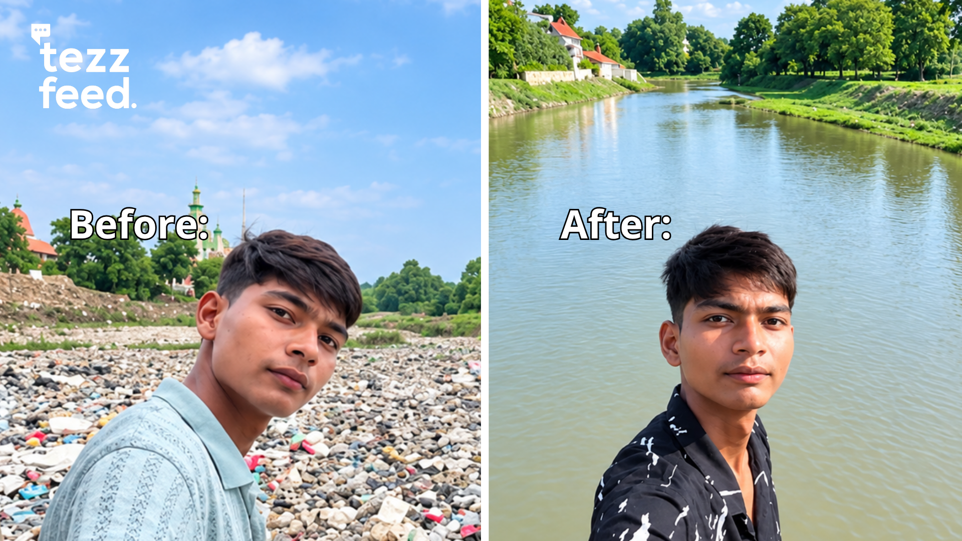 Indian Young Man Cleans Polluted River Alone, Gets Job Offer From Foreign Organisation