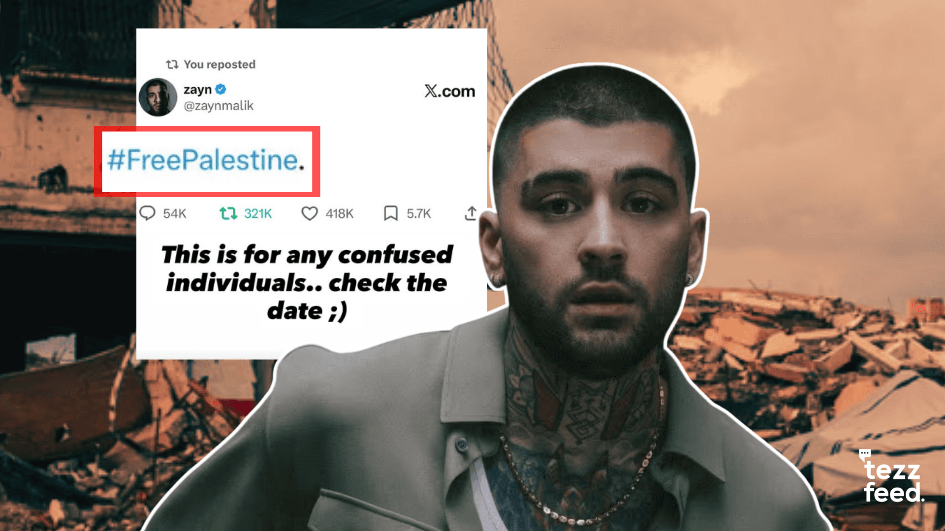 Zayn Malik Reshares 2014 Tweet Highlighting His Longstanding Support for Palestine