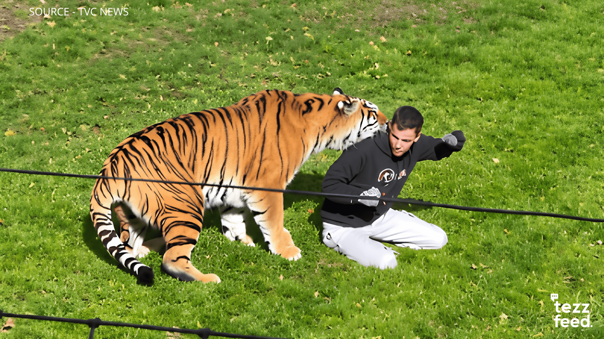 MAN EATEN ALIVE AFTER JUMPING INTO ZOO ENCLOSURE TO 'PET' A TIGER